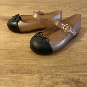 Mini Melissa Kids Mary Jane Shoes with Black Toe Cap